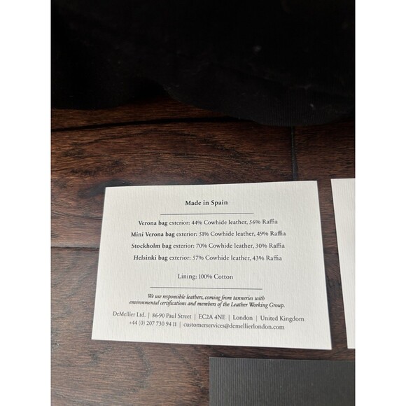 DeMellier Natural Raffia Black Braided Leather Verona Bag - New - Picture 13 of 14